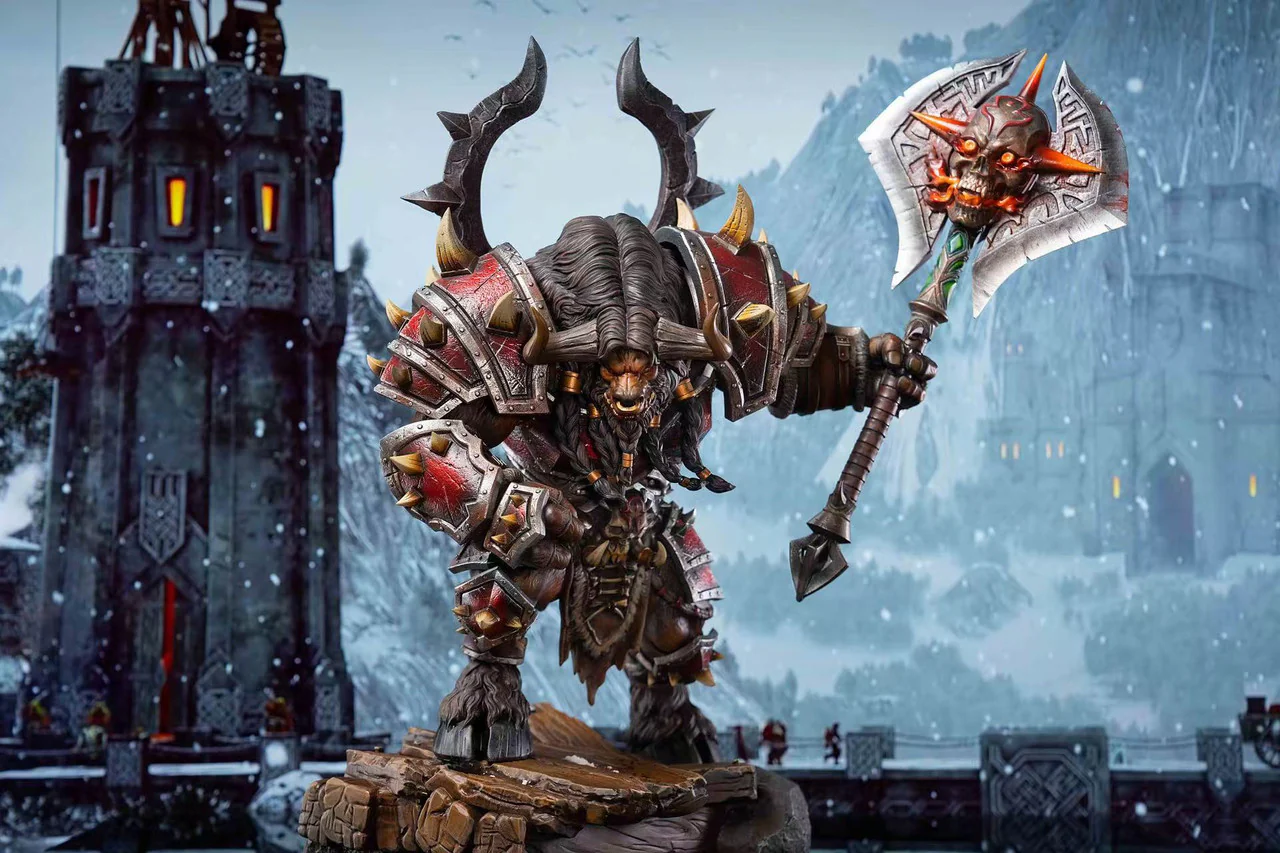 Warcraft - Human Field Marshall vs. Tauren Warlord | 1:8 Resin Statue | by Laughing Skull Studio - Image 6